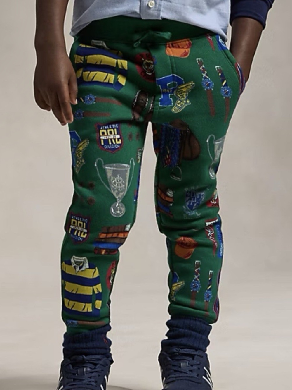 POLO Kids Green Graphic Jogger Pants